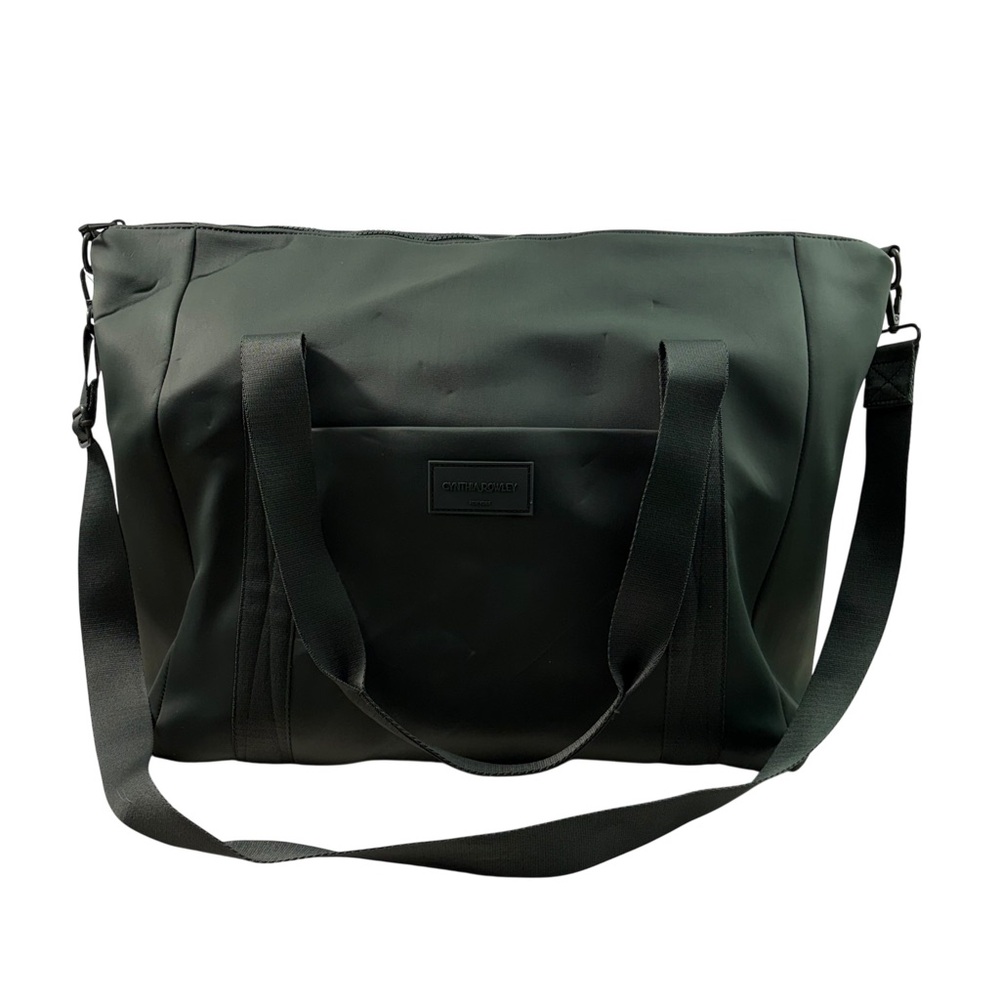 Cynthia Rowley Green Scuba Knit Carryon Convertible Strap Zip Top Overnight Bag